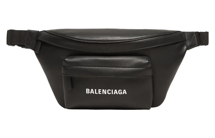 Balenciaga Cow Leather Fanny Pack Women's Black