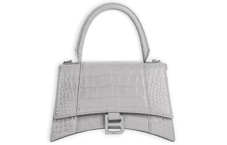 Balenciaga Hourglass Calfskin Hourglass Bag, Shoulder Bag, Crossbody Bag, Handbag Small Women's Gray