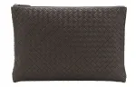 Bottega Veneta Woven Sheepskin Clutch Large Unisex Brown
