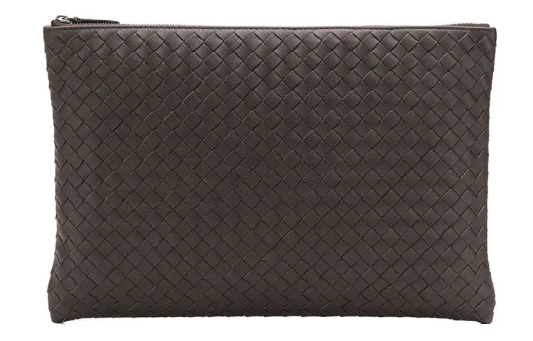 Bottega Veneta Woven Sheepskin Clutch Large Unisex Brown