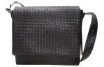 Bottega Veneta Woven Cow Leather Shoulder Bag, Crossbody Bag Men's Dark Brown