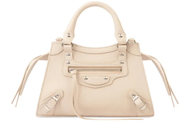 Balenciaga Neo Classic Cow Leather Handbag Mini Women's Beige