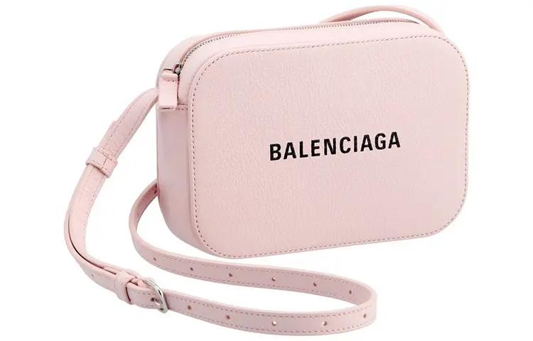 Balenciaga Leather Camera Bag, Shoulder Bag, Crossbody Bag Regular Women's Light Rose