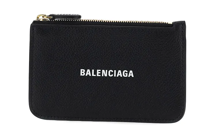 Balenciaga Cow Leather Wallet Women's Black