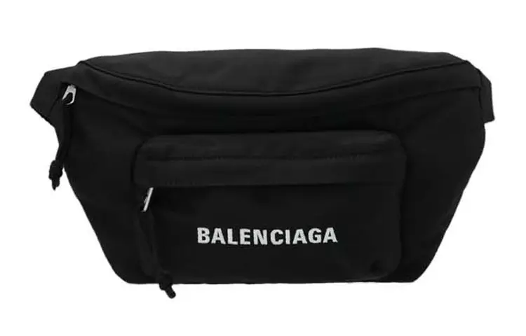 Balenciaga Nylon Fabric Fanny Pack Men's Black