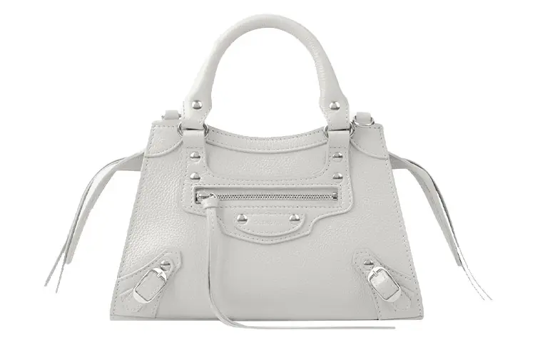 Balenciaga Calfskin Handbag Mini Women's White