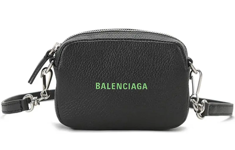 Balenciaga Leather Shoulder Bag, Crossbody Bag Mini Unisex Black & Green
