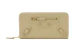 Balenciaga Zip Closure Leather Wallet Small Women's Light Coffee