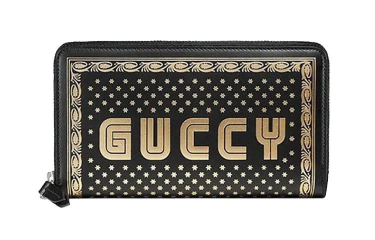 GUCCI Leather Wallet Unisex Black