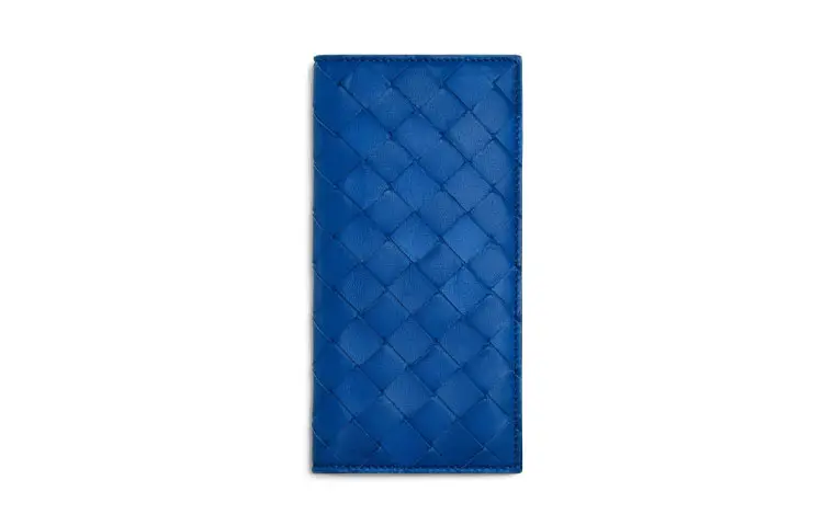 Bottega Veneta Long Cow Leather Wallet Men's Cobalt Blue