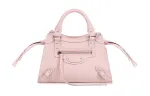 Balenciaga Neo Classic Biker Bag Grain Cow Leather Handbag, Shoulder Bag, Crossbody Bag Mini Women's Pink