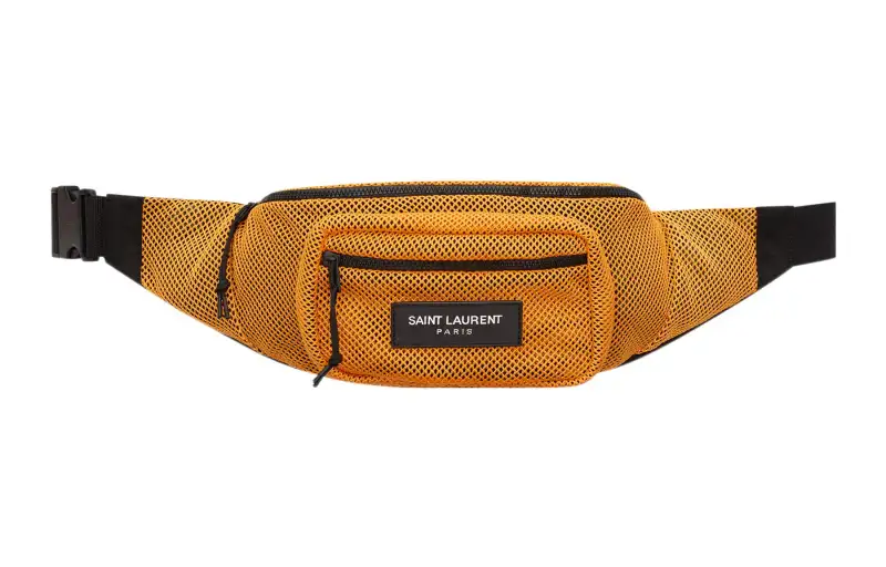 SAINT LAURENT Nylon Crossbody Fanny Pack Men's Dark Yellow