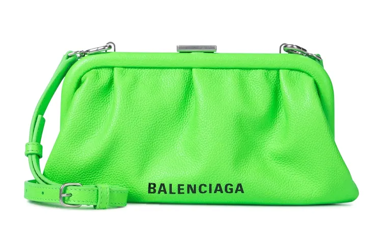 Balenciaga Cow Leather Clutch Shoulder Bag Unisex Green