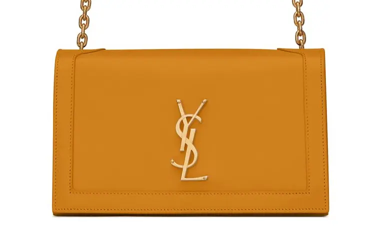 SAINT LAURENT Smooth Leather Crossbody Bag, Shoulder Bag Women's Deep Sunlight Color