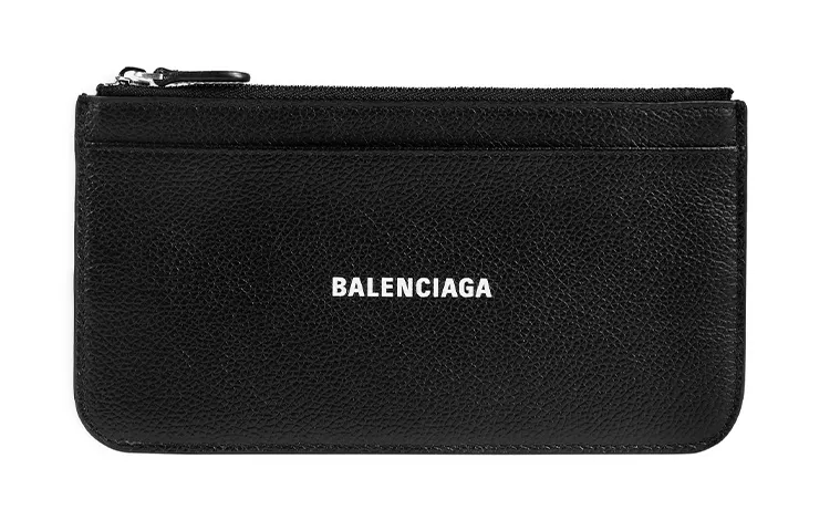 Balenciaga Cash Cow Leather Bill Card Holder Men's Black