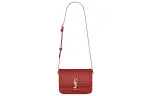 SAINT LAURENT Leather Tofu Bag, Crossbody Bag, Shoulder Bag Small Women's Red