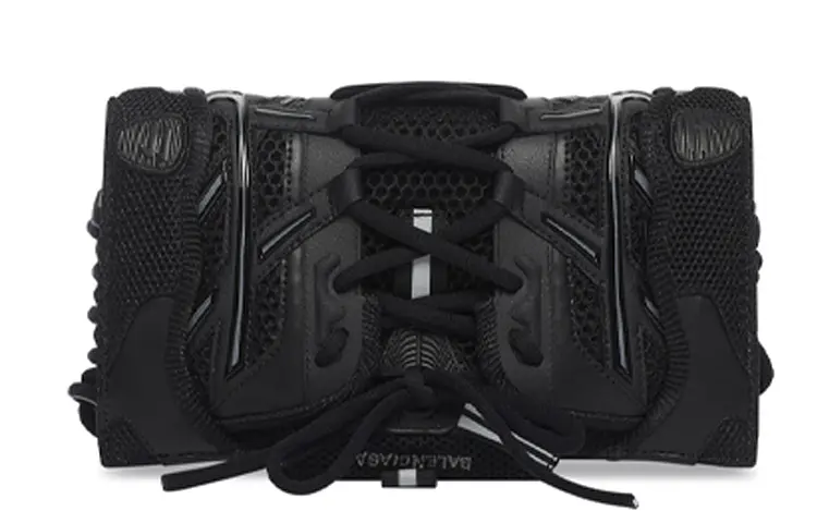 Balenciaga Fabric With Leather Cell Phone Pouch, Shoulder Bag, Crossbody Bag Regular Women's Black