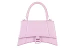 Balenciaga Hourglass Cow Leather Crossbody One Shoulder Handbag Women's Light Pink