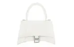 Balenciaga Hourglass Bag Smooth Cow Leather Shoulder Bag, Crossbody Bag, Handbag Small Women's White