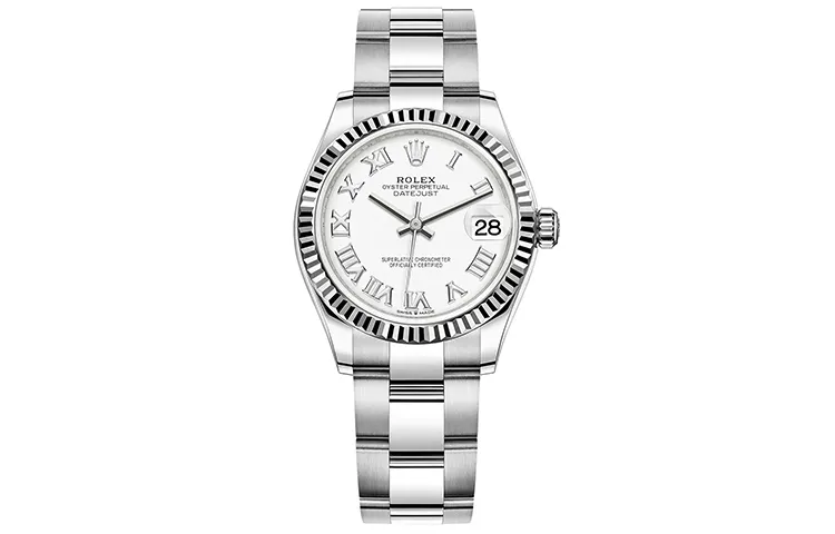 ROLEX Datejust Collection Automatic Mechanical Movement Women's Watch 31mm White Dial Oystersteel Case