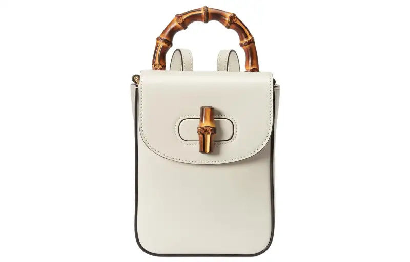 GUCCI Bamboo 1947 Leather Backpack Mini Women's White