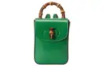 GUCCI Leather Backpack Regular Women's Green