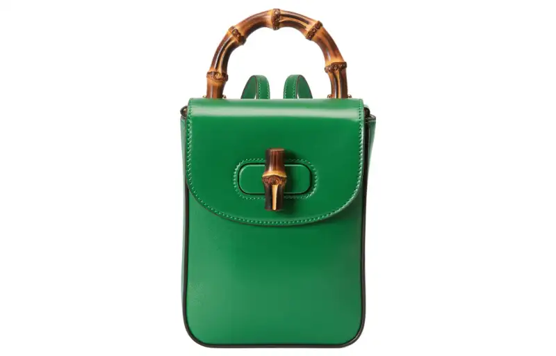 GUCCI Leather Backpack Regular Women's Green