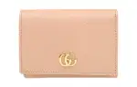GUCCI GG Marmont Cow Leather Wallet Women's Pink