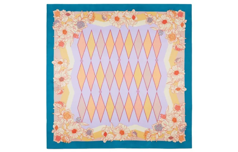 GUCCI Lovelight Scarves Women's Blue/Yellow