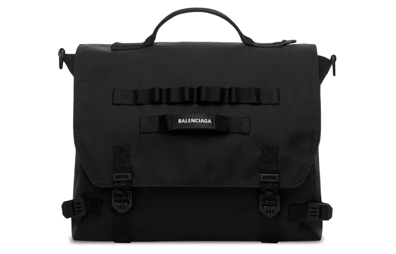 Balenciaga Army Recycled Nylon Messenger Bag, Handbag, Shoulder Bag Regular Men's Black