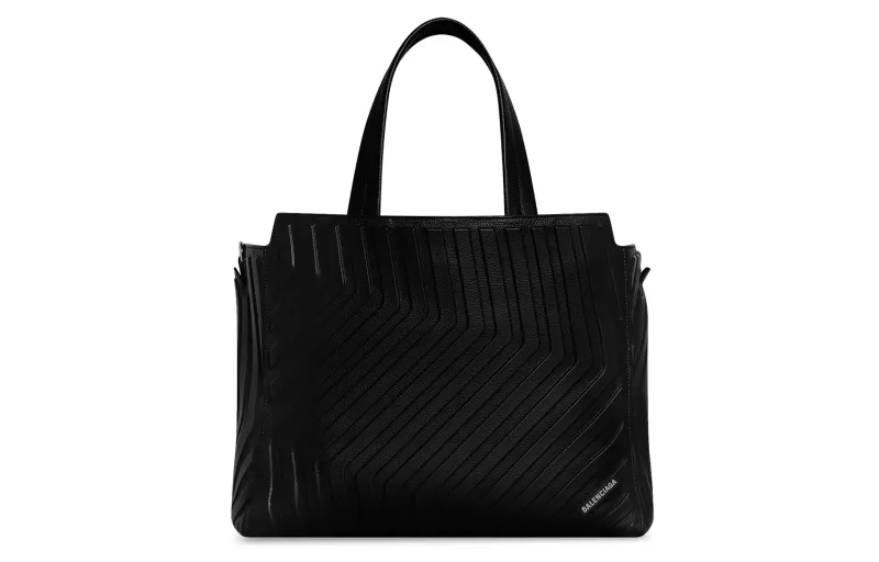 Balenciaga Car Grain Cow Leather Tote Bag, Shopping Bag, Portable Crossbody Bag, Shoulder Bag Medium Men's Black