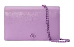 GUCCI GG Marmont Leather Chain Bag, Crossbody Bag, Shoulder Bag Mini Women's Light Purple