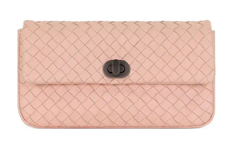 Bottega Veneta Cow Leather Clutch Women's Pink