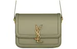 SAINT LAURENT SOLFERINO Cow Leather Tofu Bag, Shoulder Bag, Crossbody Bag Small Women's Light Green