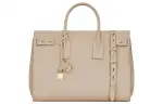 SAINT LAURENT SAC DE JOUR Grain Calfskin Shoulder Bag, Crossbody Bag, Handbag Medium Women's Ecru