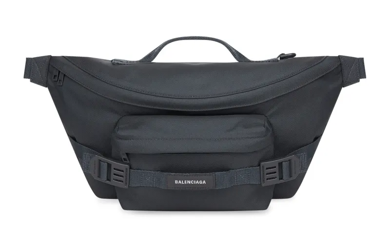 Balenciaga Army Recycled Nylon Handbag Fanny Pack Large Men's Gray
