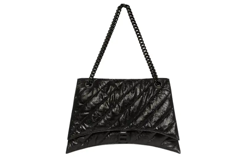 Balenciaga Crush Quilted Large Chain Bag Black