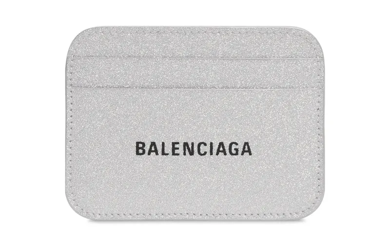 Balenciaga Cash Polyurethane Bonded To Polyester Card Holder Card Holder Women's Silver