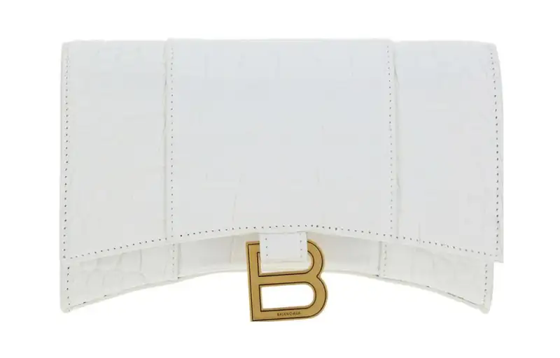 Balenciaga Embossed Logo Plaque Chain Wallet