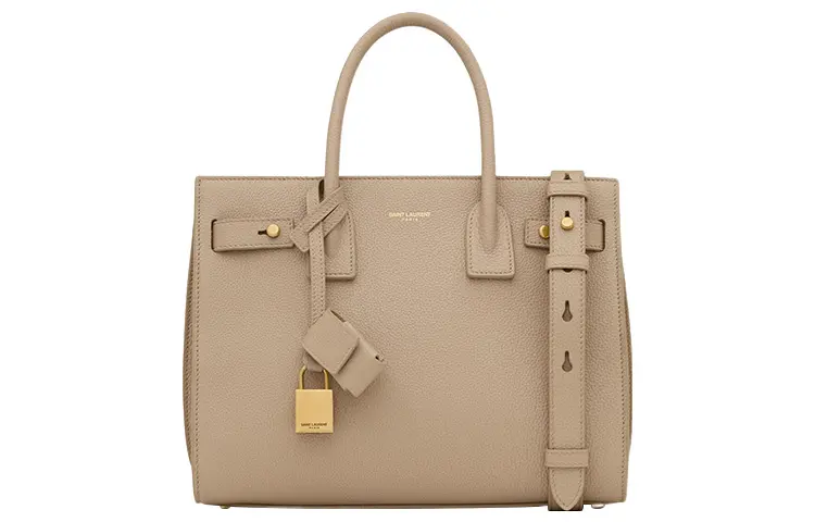 SAINT LAURENT SAC DE JOUR Calfskin Shoulder Bag, Crossbody Bag, Handbag Women's Light Coffee/Camel