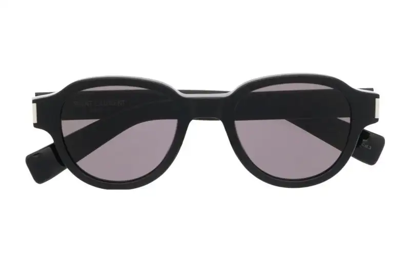 SAINT LAURENT Round Frame Acetate Sunglasses