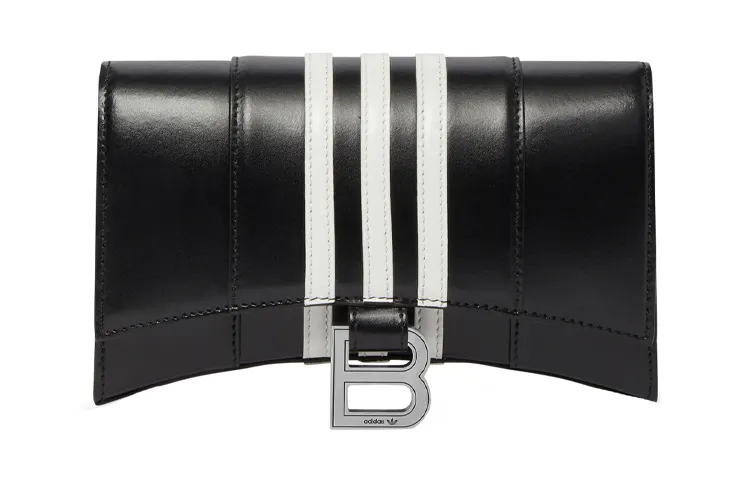 Balenciaga X Adidas Hourglass Wallet With Chain Black