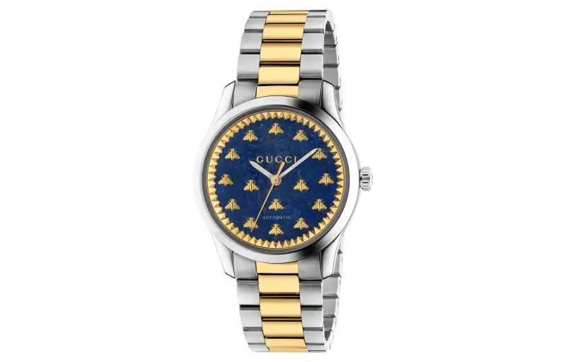 GUCCI Wrist Watches Automatic Mechanical Movement Stainless Steel 18K Gold Strap 38mm Blue Dial Men's