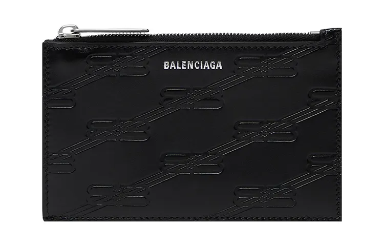 Balenciaga Cow Leather Coin Purse, Card Holder Regular Women's Black