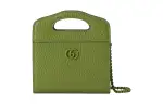 GUCCI GG Marmont Leather Card Holder Women's Green