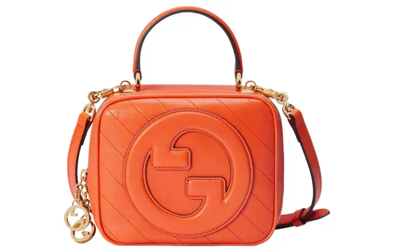 GUCCI Blondie Leather Shoulder Bag, Crossbody Bag, Handbag Women's Orange