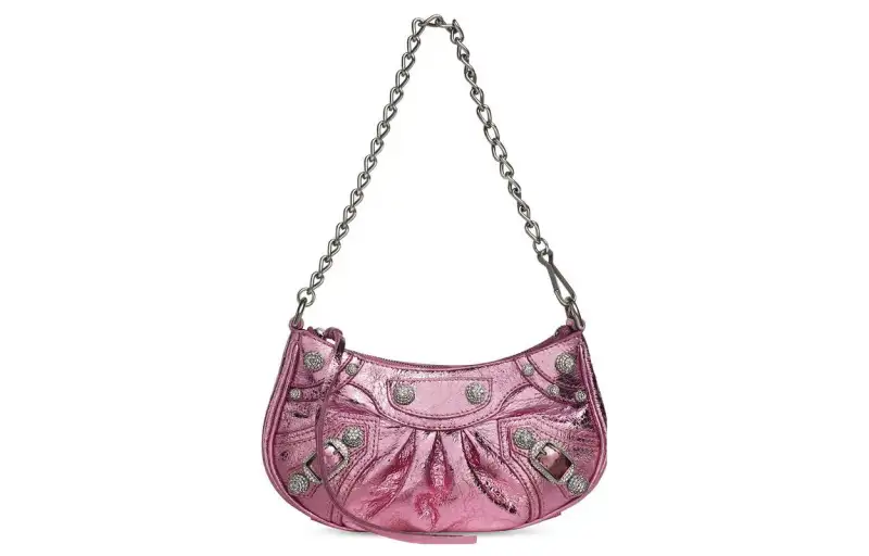 Balenciaga Le Cagole Leather Handbag, Shoulder Bag Women's Pink