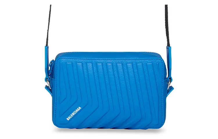 Balenciaga Car Grain Calfskin Camera Bag, Shoulder Bag, Crossbody Bag Men's Blue