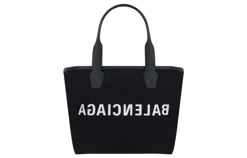 Balenciaga 100% Cotton Tote Bag, Shopping Bag, Handbag Small Women's Black