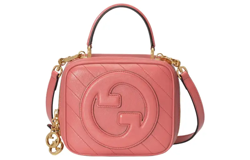 GUCCI Blondie Leather Shoulder Bag, Crossbody Bag, Handbag Women's Pink
